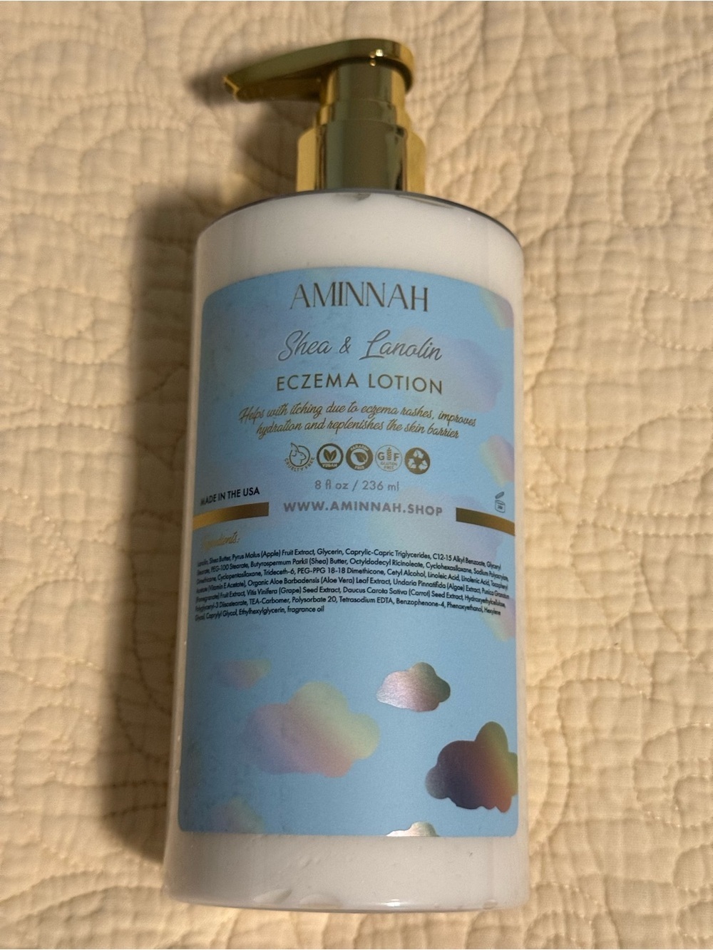 AMINNAH “Shea & Lanolin” Eczema Lotion! Full size Lotion!